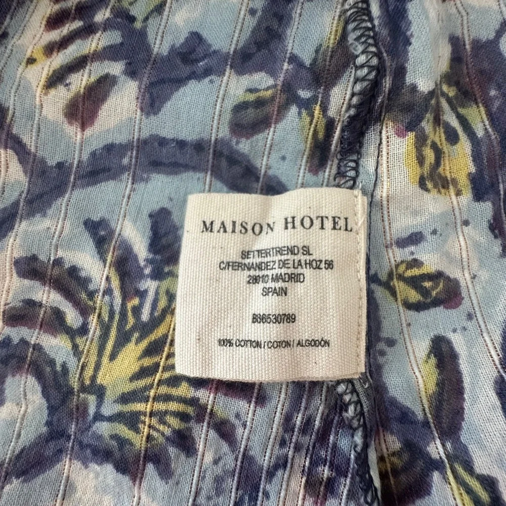 Maison Hotel Roberta Dress Vintage Blue and Ivory  Size XL - Picture 9 of 11